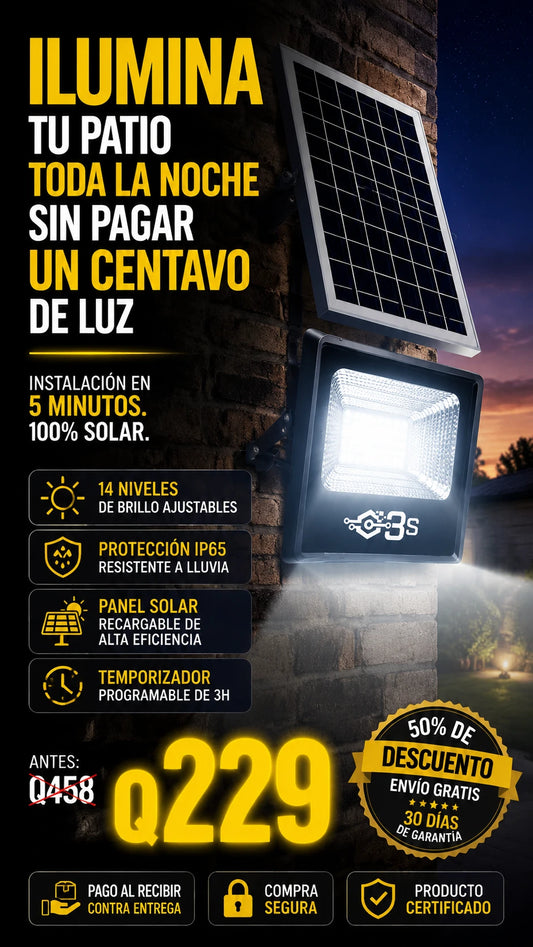 Luz LED Solar para Exteriores con Control Remoto