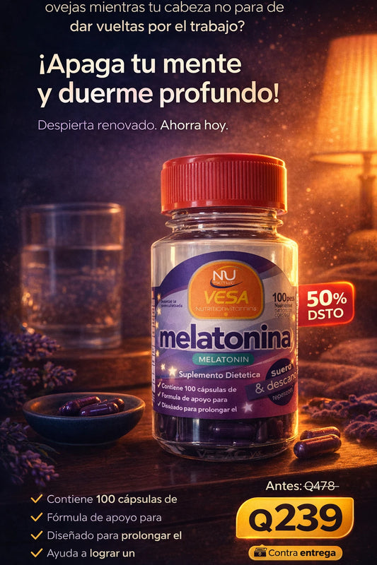 Melatonina Vesa Nutrition Vitamins - Suplemento para el Sueño