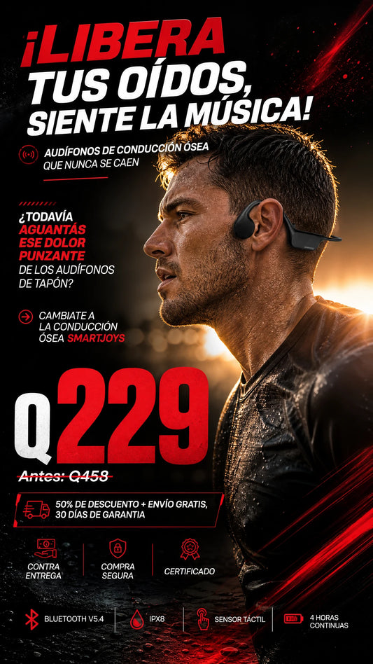 Audífonos de Conducción Ósea Smartjoys Bluetooth V5.4