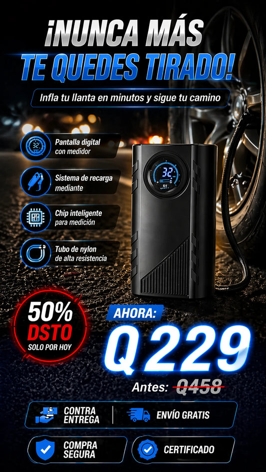 Compresor de Aire Portátil Digital 12V para Vehículos