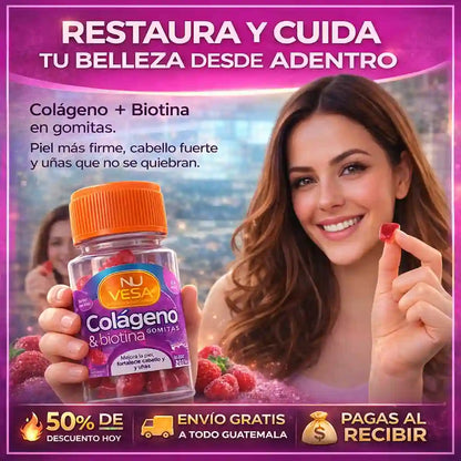 Piel firme, cabello fuerte, uñas sanas - Gomitas de Colágeno y Biotina