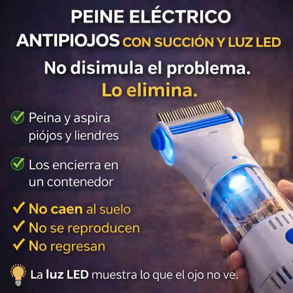 Peine eléctrico anti-piojos, liendres y garrapatas