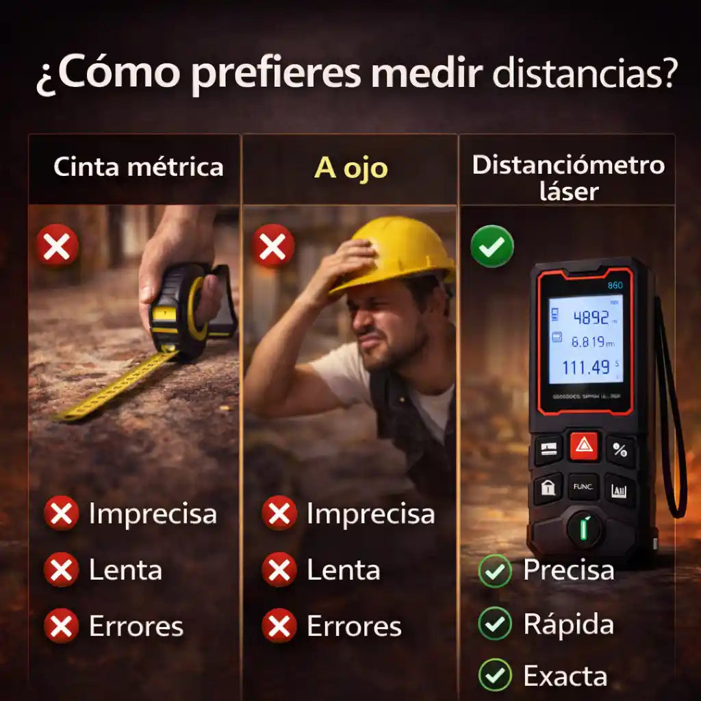 Medidor láser Mide con precisión exacta en segundos
