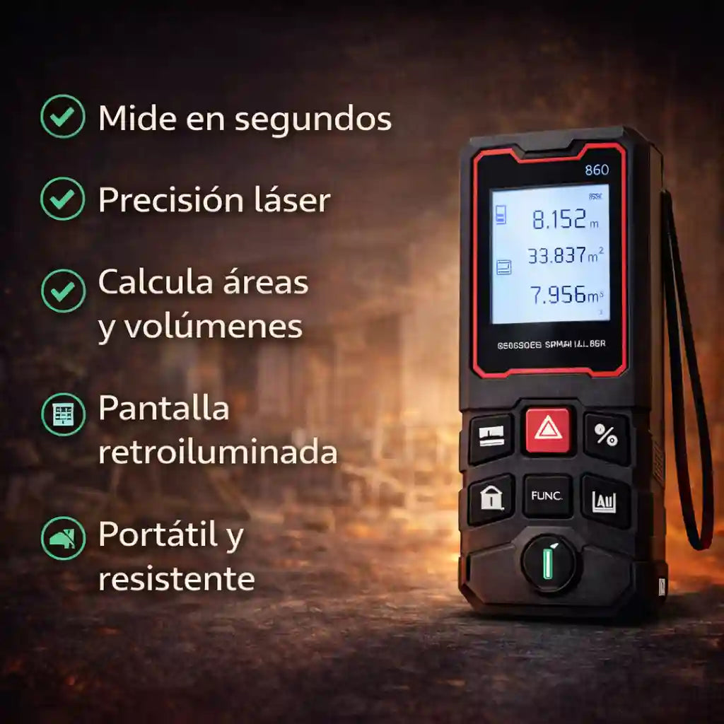 Medidor láser Mide con precisión exacta en segundos