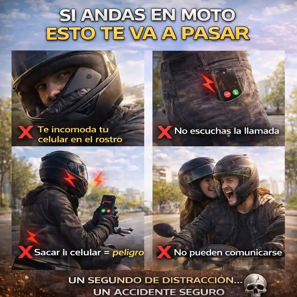 Intercomunicador Bluetooth V10 - Llamadas, GPS, Música