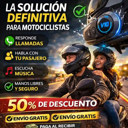 Intercomunicador Bluetooth V10 - Llamadas, GPS, Música