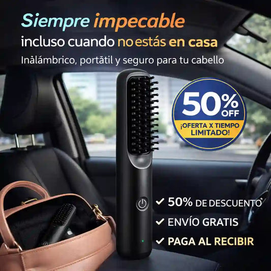 Cepillo Inalámbrico-Alisa tu cabello en cualquier lugar
