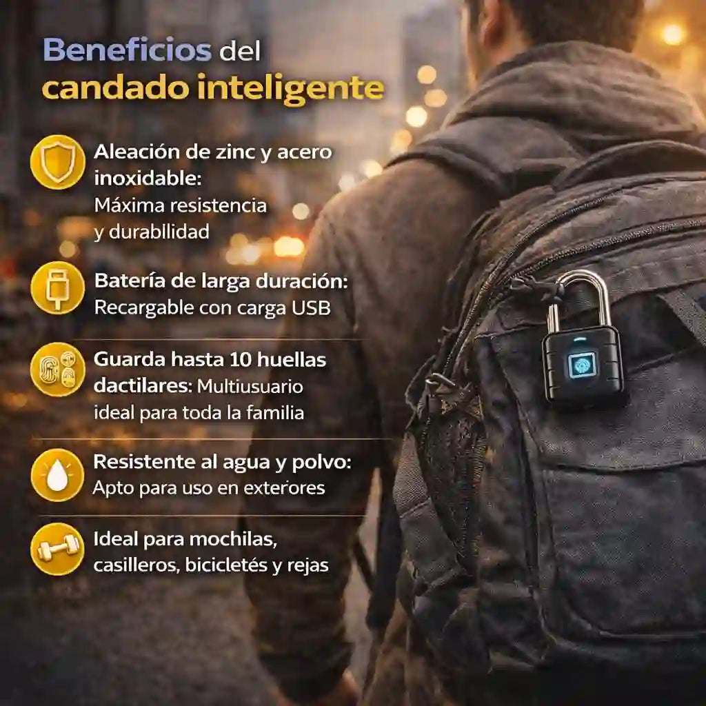 Candado Inteligente con Huella / Protege lo que Más Importa