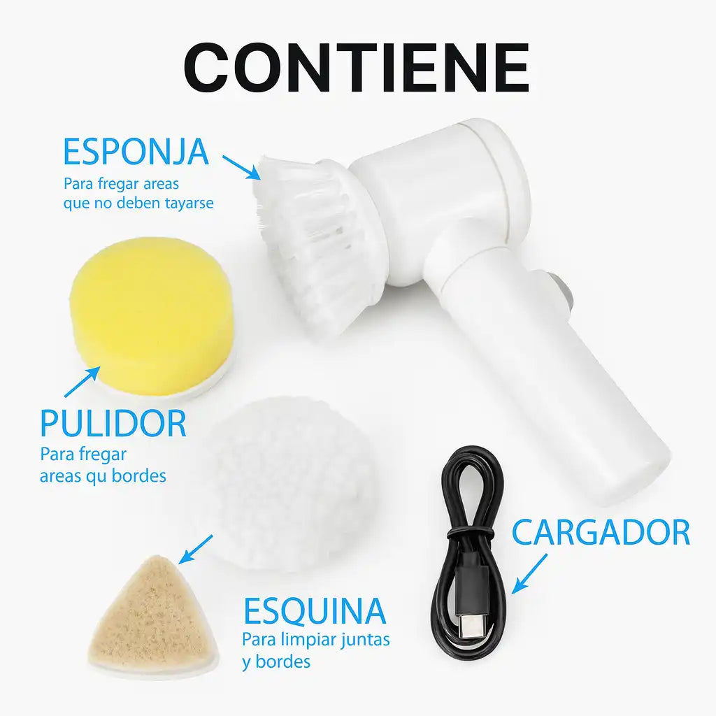 Cepillo Eléctrico Magic Brush 5-en-1 / Limpia toda tu casa sin esfuerzo en minutos