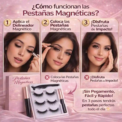 Pestañas magnéticas Más Volumen-Cero Pegamento