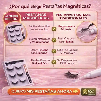 Pestañas magnéticas Más Volumen-Cero Pegamento