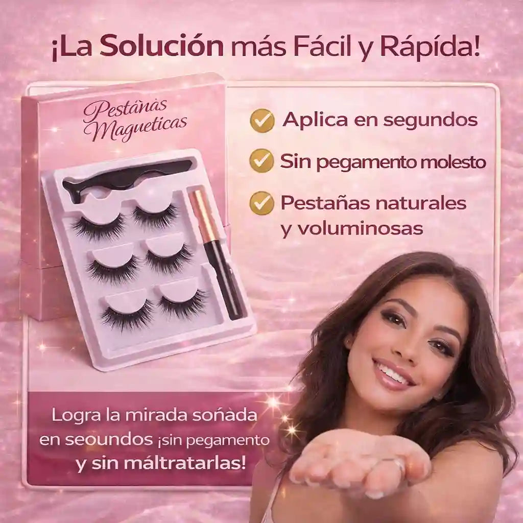Pestañas magnéticas Más Volumen-Cero Pegamento