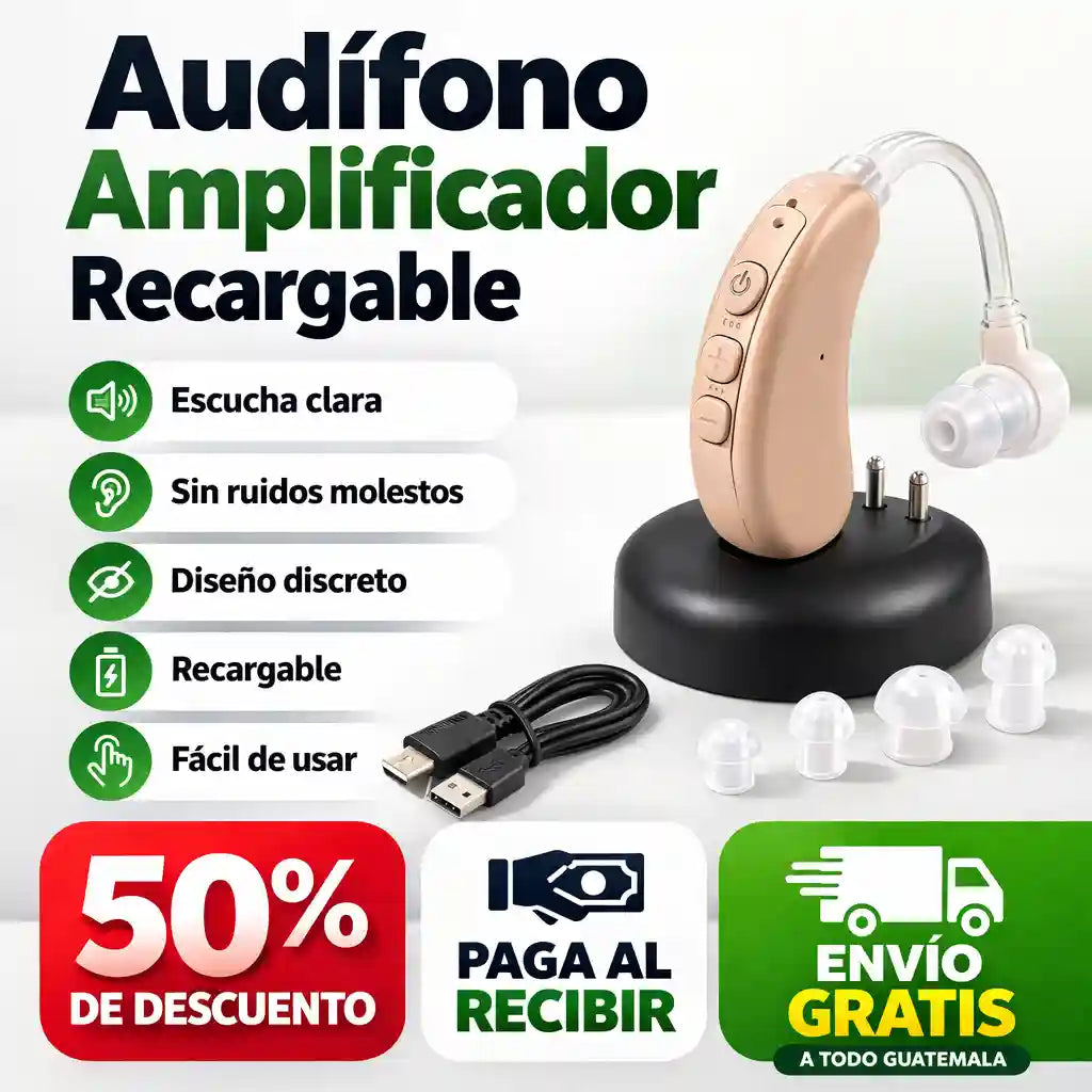 Audífono Amplificador Recargable/Vuelve a Escuchar Claro
