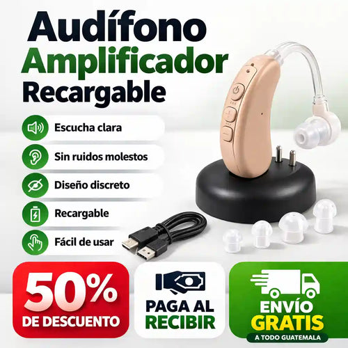 Audífono Amplificador Recargable/Vuelve a Escuchar Claro