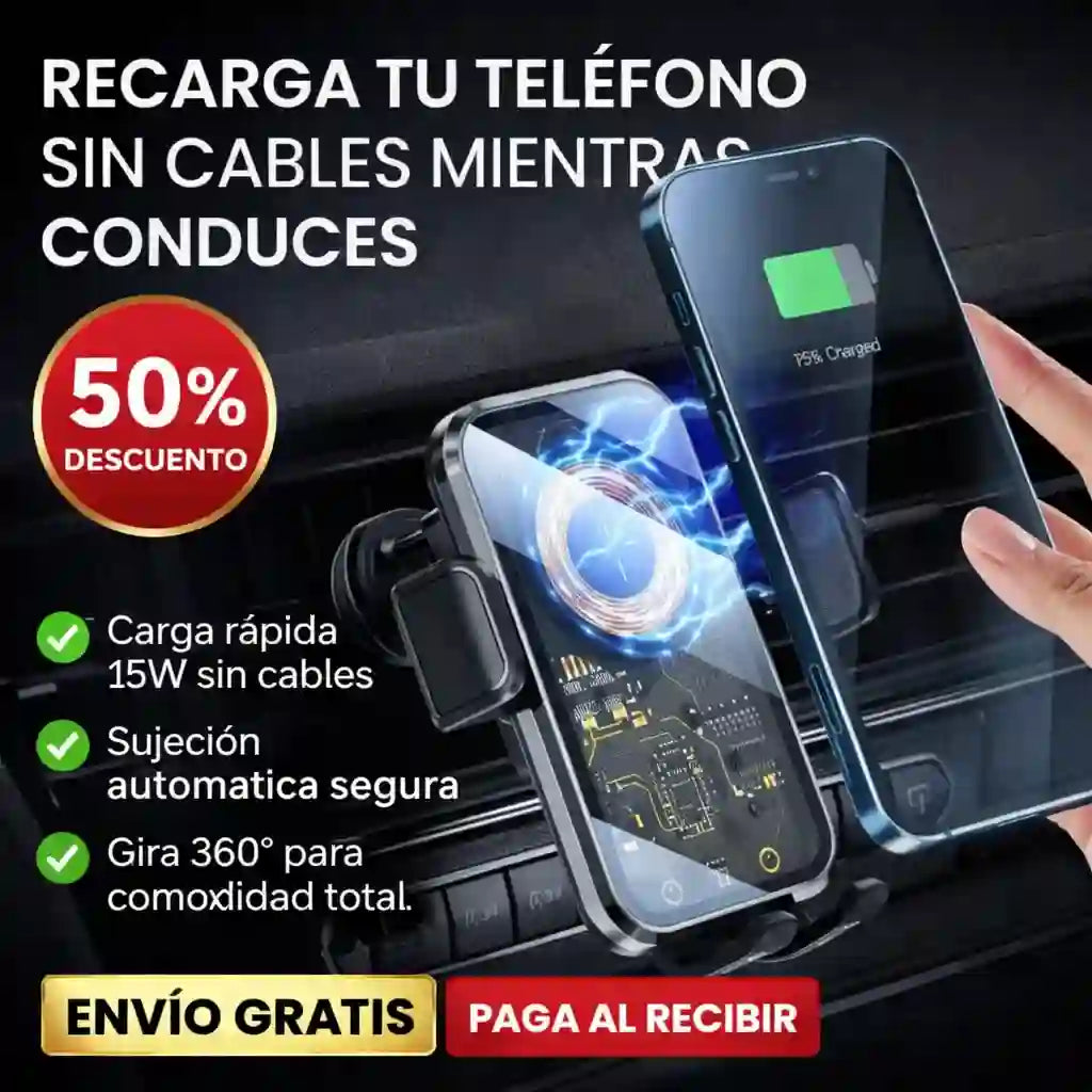 Soporte Automático Para Auto Con Carga Inalámbrica