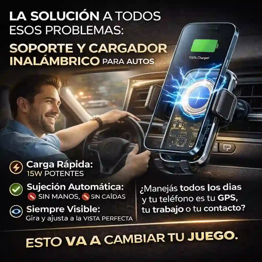 Soporte Automático Para Auto Con Carga Inalámbrica
