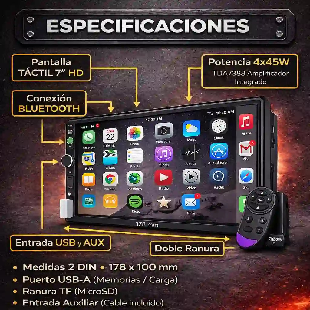 Radio Inteligente GPS, música, cámara y llamadas