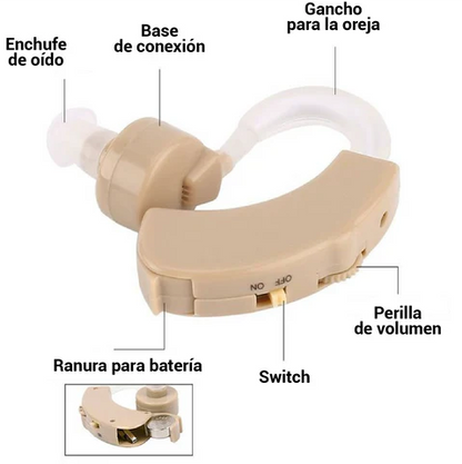 Audífono amplificador/Escucha claro al instante