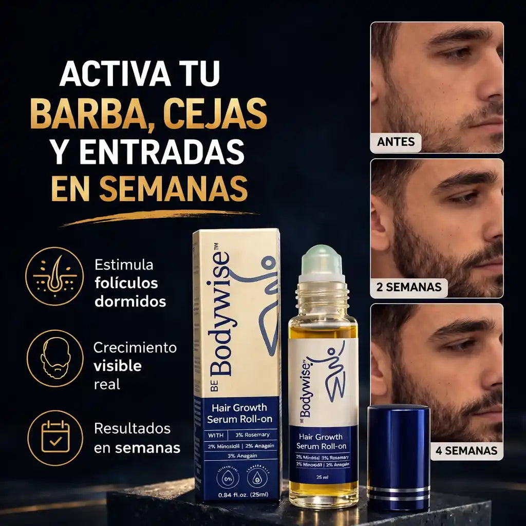 Serum Bodywise: Rellena barba, cejas y entradas rápido