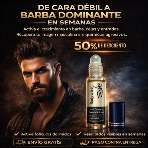 Serum Bodywise: Rellena barba, cejas y entradas rápido