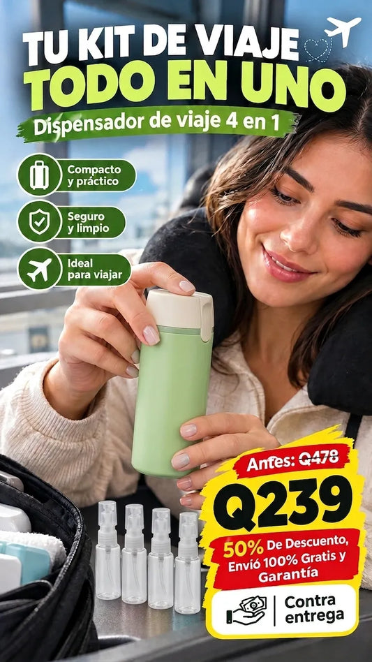 Dispensador de viaje 4 en 1